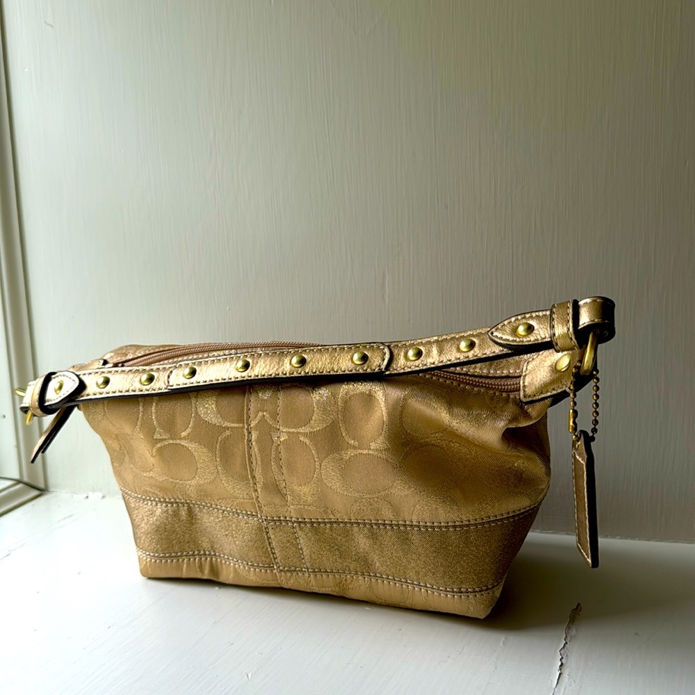 Small gold coach purse